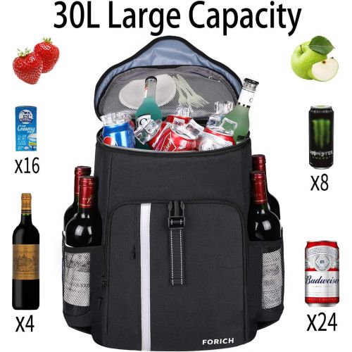  FORICH Cooler Backpack Insulated Backpack Cooler Bag Leak Proof Portable Soft Cooler Backpacks to Work Lunch Travel Beach Camping Hiking Picnic Beer Bottle for Men Women, 30 Cans