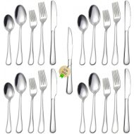 [아마존베스트]Stainless Steel Silverware Set - FORID 21 Piece Flatware Set with Steak Knives Mirror Polished Cutlery Utensil Set Service for 4 Include Knife Fork Spoon Dishwasher Safe (Extra Bon