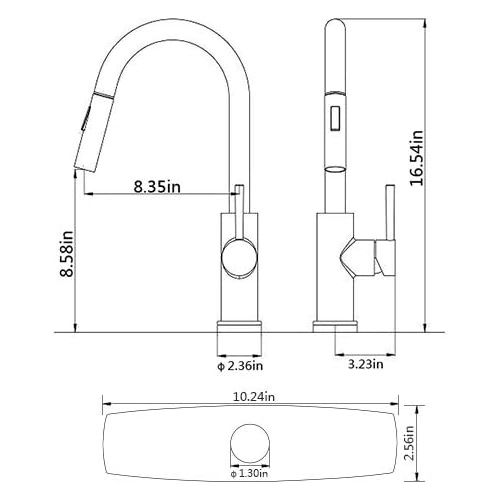  [아마존핫딜][아마존 핫딜] Amazon Gold Kitchen Faucet with Pull Down Sprayer, Kitchen Faucet Sink Faucet with Pull Out Sprayer, Single Hole and 3 Hole Deck Mount, Single Handle Copper Kitchen Faucets, Champagne Bro