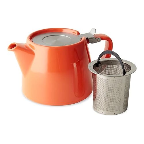  FORLIFE Stump Teapot with SLS Lid and Infuser, 18-Ounce, Carrot