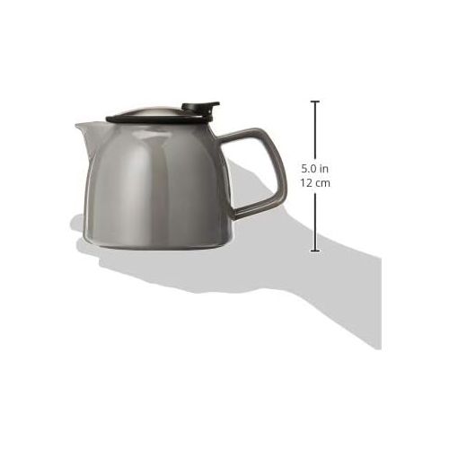  FORLIFE Bell Ceramic Teapot with Basket Infuser 26-Ounce/770ml, Gray