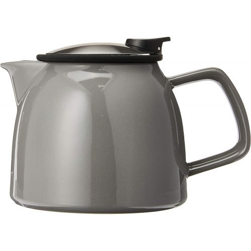  FORLIFE Bell Ceramic Teapot with Basket Infuser 26-Ounce/770ml, Gray