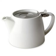 FORLIFE Stump Teapot with SLS Lid and Infuser, 18-Ounce, White