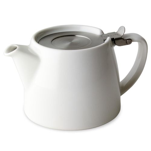  FORLIFE Stump Teapot with SLS Lid and Infuser, 18-Ounce, White