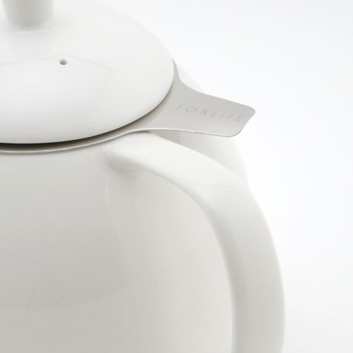  FORLIFE Curve Teapot with Infuser, 24-Ounce, White