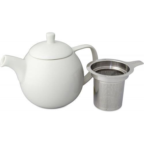  FORLIFE Curve Teapot with Infuser, 24-Ounce, White