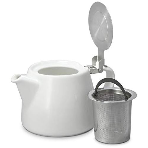  FORLIFE Stump Teapot with SLS Lid and Infuser, 18-Ounce, White