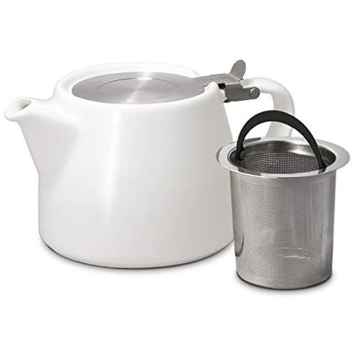  FORLIFE Stump Teapot with SLS Lid and Infuser, 18-Ounce, White