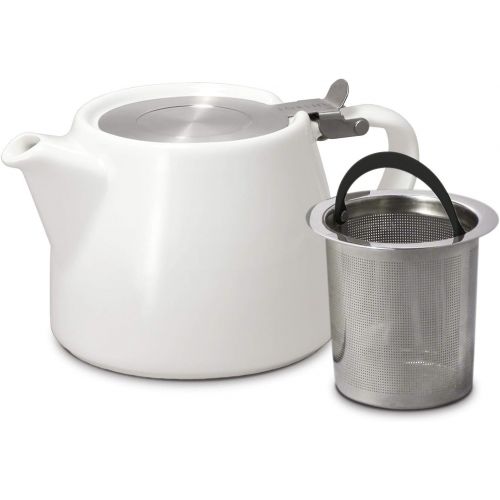  FORLIFE Stump Teapot with SLS Lid and Infuser, 18-Ounce, White