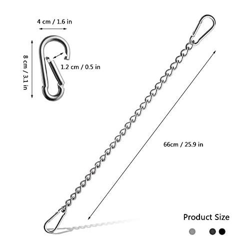  FORMIZON Hangesessel Kette, 304 Edelstahl 66 cm Verlangerungskette mit Zwei Karabiner bis 250 Kg auch fuer Sandsack Sandsackkette Verlangerung Hangesessel und Hangematten