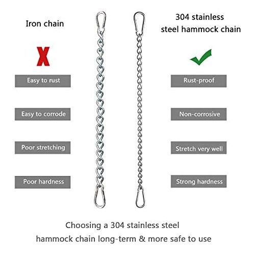  FORMIZON Hangesessel Kette, 304 Edelstahl 66 cm Verlangerungskette mit Zwei Karabiner bis 250 Kg auch fuer Sandsack Sandsackkette Verlangerung Hangesessel und Hangematten