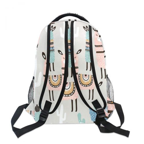  FORMRS School Backpacks Pattern With Llama Cactus Bookbags Bag for Girls Kids Elementary