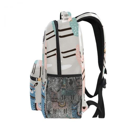  FORMRS School Backpacks Pattern With Llama Cactus Bookbags Bag for Girls Kids Elementary
