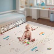 FORSTART Folding Play Mat | Non-BPA Non-Toxic Foam Baby Playmat (79 x 59) 0.4 Thick Extra Large Reversible Foldable Crawling Mat Portable Toddlers Kids Waterproof Non-Slip Activity Tummy Ti