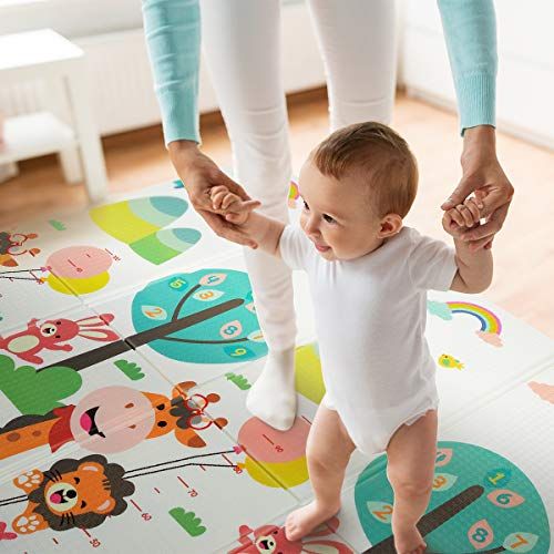  [아마존베스트]Forstart Foldable Play Mat | BPA Free Non-Toxic Foam Baby Playmat (6FT x 6.6FT) 0.4” Thick Extra Large Reversible...