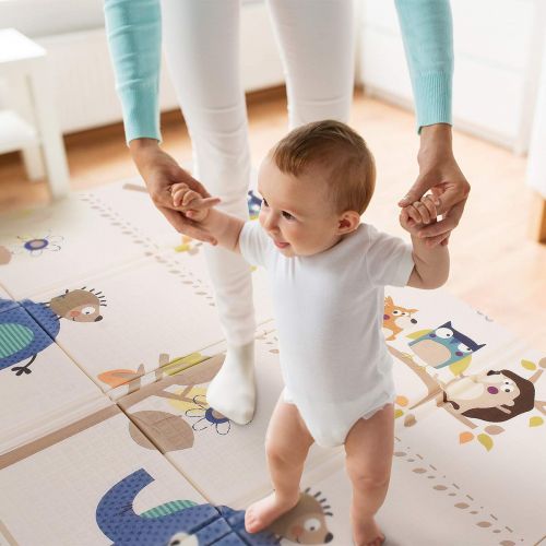  FORSTART Folding Play Mat | Non-BPA Non-Toxic Foam Baby Playmat (79 x 59) 0.4” Thick Extra Large Reversible Crawling Mat Portable Toddlers Kids Waterproof Non-Slip Activity Tummy Time (Bear
