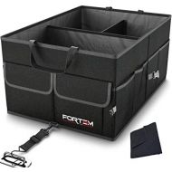 FORTEM Car Trunk Organizer, Collapsible Storage, Non Slip Bottom, Securing Straps