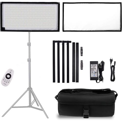  [아마존베스트]FOSITAN FL-3060A 2nd Gen Bi-Color Portable Rollable 30x60cm Flexible LED Light Panel Mat on Fabric Daylight 3200-5000K 48W 8000LM 384 SMD LED 90 CRI+ for Traveling filmmakers Outdo