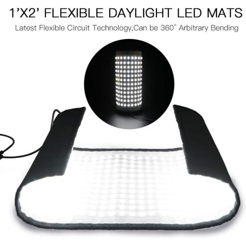  FOSITAN FL-1x2 2nd Gen Portable Rollable 30x60cm Flexible LED Light Panel Mat on Fabric Daylight 5000K 48W 8000LM 384 SMD LED 90 CRI+ for Traveling filmmakers Videographers Photogr