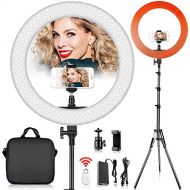 LED Ring Light, FOSITAN 18 inches/48cm Outer 55W 5500K/3200K Dimmable LED Video Lighting kit with 2M Stand Phone Adapter Carrying Bag for YouTube Vlog Makeup Video Shooting Salon P