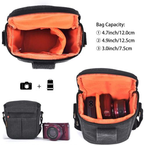  FOSOTO Camera Case Bag for Canon PowerShot SX740 SX540 G7X G9X Mark II Sony a6000 a6100 a6400 A6500 RX100 DSC-W830 W800 Panasonic Lumix GX85 Fujifilm XE3 Nikon L340 L31 J5 Mirrorle