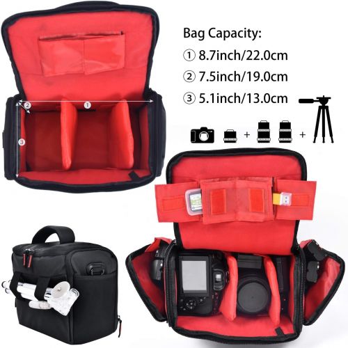  FOSOTO Camera Case Bag Compatible for Nikon D3300 D3400 D5300 D5500 D5600 D7200 D7100 D500 D90 D60 D750 D810 D610,Canon EOS Rebel T5i T6 T7i XT SL1 T3i T4 70D 80D 5D Mark 6D 7D,Son