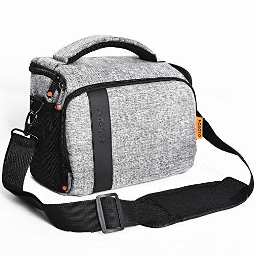  FOSOTO Compact SLR/DSLR Stylish Camera Bag Case Compatible for Nikon P900 B500 D3500 D5600 D7500, Canon EOS T6 T7i T5 4000D 80D, Sony A73 Mirrorless Camera Shoulder Case Waterproof