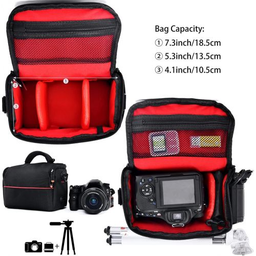  FOSOTO Compact Camera Shoulder Bag Case with Waterproof Rain Cover Compatible for Canon EOS M50 PowerShot SX420 SX430 SX70 SX50 SX30IS Sony a6400 RX10 DSC-H300 Nikon Coolpix P900