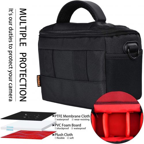  FOSOTO Compact Camera Shoulder Bag Case with Waterproof Rain Cover Compatible for Canon EOS M50 PowerShot SX420 SX430 SX70 SX50 SX30IS Sony a6400 RX10 DSC-H300 Nikon Coolpix P900