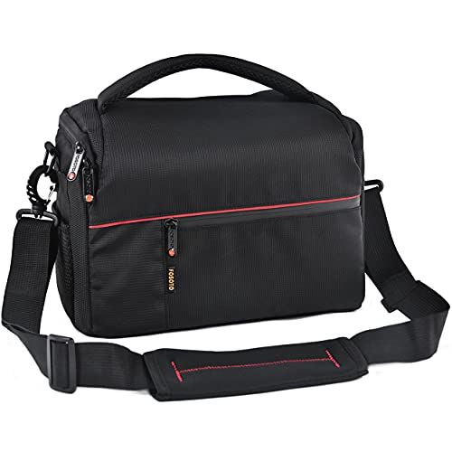  FOSOTO DSLR Camera Shoulder Bag Case Compatible for Canon EOS Rebel T7 T6 T8i SL3 T100 2000D 4000D 60D 80D 750D 90D 5D Nikon D780 D750 D610 D5600 D5300 D7500 D3500 Pentax with Wate