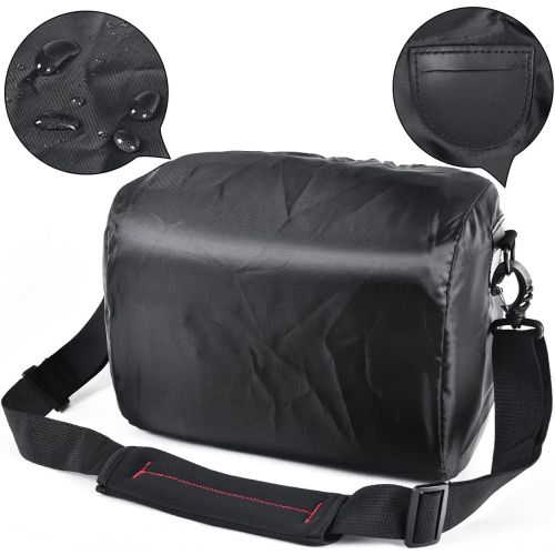  FOSOTO DSLR Camera Shoulder Bag Case Compatible for Canon EOS Rebel T7 T6 T8i SL3 T100 2000D 4000D 60D 80D 750D 90D 5D Nikon D780 D750 D610 D5600 D5300 D7500 D3500 Pentax with Wate