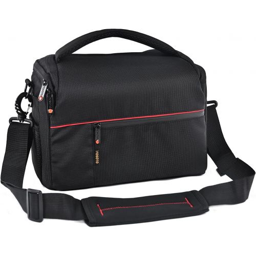  FOSOTO DSLR Camera Shoulder Bag Case Compatible for Canon EOS Rebel T7 T6 T8i SL3 T100 2000D 4000D 60D 80D 750D 90D 5D Nikon D780 D750 D610 D5600 D5300 D7500 D3500 Pentax with Wate