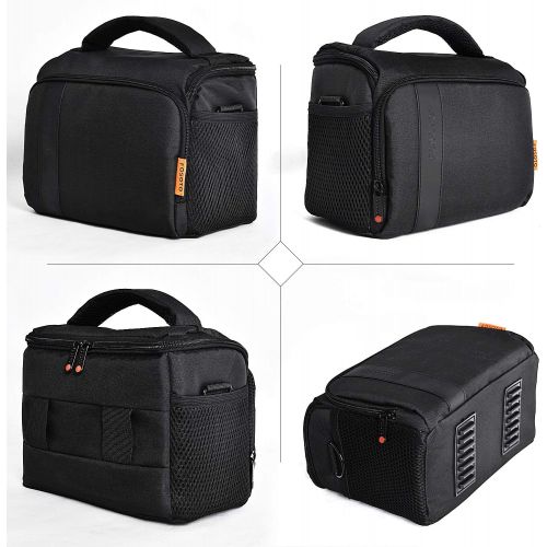  FOSOTO Waterproof (with Rain Cover) Shoulder Camera Case Bag Compatible for Nikon D5600 D750 D3300 Canon Rebel SL2 T7i EOS 80D 60D Sony A77II a68 a99II Travel DLSR SLR Camera Bags