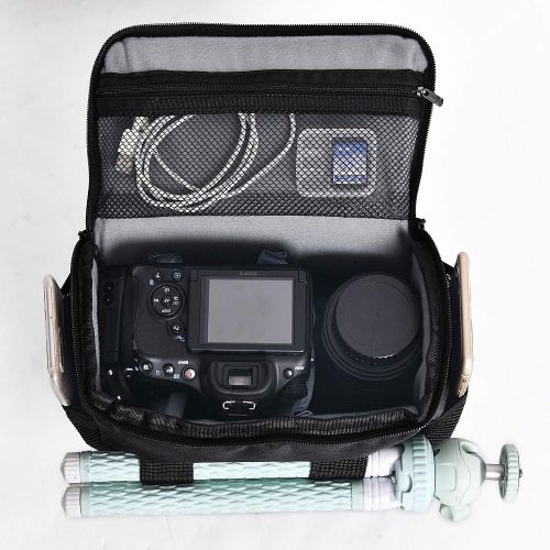  FOSOTO Waterproof (with Rain Cover) Shoulder Camera Case Bag Compatible for Nikon D5600 D750 D3300 Canon Rebel SL2 T7i EOS 80D 60D Sony A77II a68 a99II Travel DLSR SLR Camera Bags