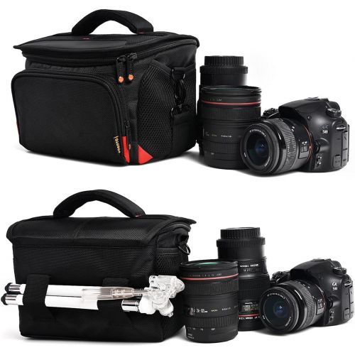  FOSOTO Shockproof DSLR Camera Shoulder Bag Case Compatible for Canon EOS T5i T6 T7i 5D 6D, Nikon D3400 D5600 D7200 D750 D610, Sony A99 Olympus Fujifilm Pentax