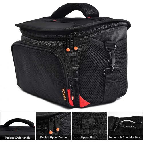  FOSOTO Shockproof DSLR Camera Shoulder Bag Case Compatible for Canon EOS T5i T6 T7i 5D 6D, Nikon D3400 D5600 D7200 D750 D610, Sony A99 Olympus Fujifilm Pentax