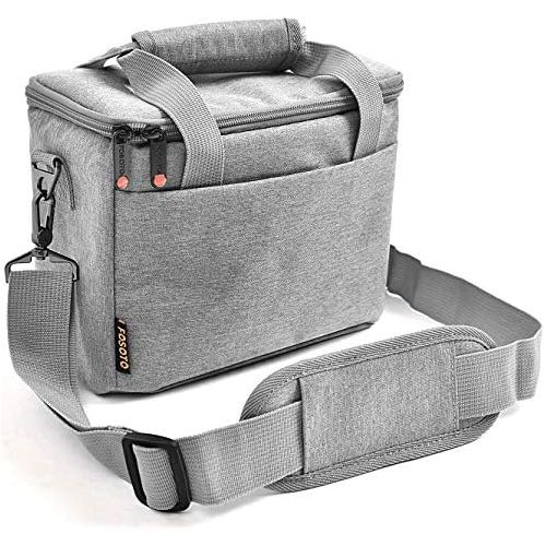  FOSOTO Camera Bag Case with Waterproof Rain Cover Compatible for Nikon D3500 D5600 D7500 D610 Canon EOS 4000D 2000D SL3 T7 M50 M6 SX530 Fujifilm X-T20,Grey