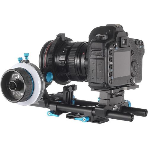  Fotga DP500 IIS 15mm Rod Rail Rig with Cheese Baseplate and Lens Support 15mm Rod Clamp for Follow Focus Matte Box Film Photography Canon Nikon Sony Pentax Fujifilm Olympus DSLR Ca