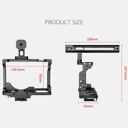  Fotga Aluminum Protective Video Camera Cage Stabilizer with Top Handle Grip for Nikon Z6 Z7 Mirrorless Camera,Multiple 1/4 3/8 Screw Mount