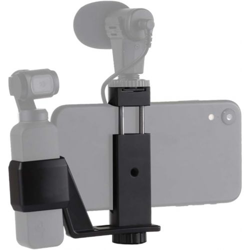  Fotga Clamp Holder Bracket for DJI OSMO Pocket Gimbal + Smartphone with 1/4 Screw Mount and Hot Shoe Mount
