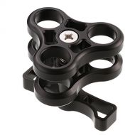 Fotga 1 Ball Clamp 3 Mount Hole for Diving Underwater Camera Arm Tray GoPro LED Light