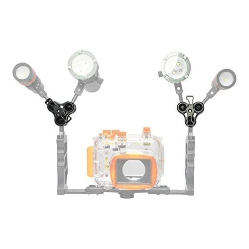  Fotga 1 Ball Clamp 3 Mount Hole for Diving Underwater Camera Arm Tray GoPro LED Light