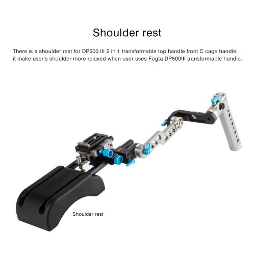  FOTGA Fotga DP500III Transformable Handle C Cage Kit with 15mm Rod Quick Release Plate and Shoulder Pad for Blackmagic BMCC BMPCC 5DII III A7 A7S A7R2 A7RM2 GH3 GH4 7D D7000 D7100 D750 D