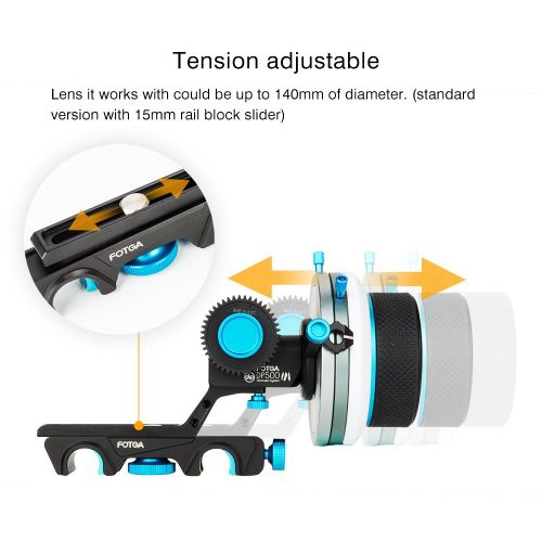  FOTGA Fotga DP500III 19mm Dampen Follow Focus with AB Hard Stop, 46-110mm Adjustable Belt and Pergear Clean Kit for All DSLR Video Cameras Blackmagic BMCC BMPCC 5DIII 5DIV Sony A7R A7S