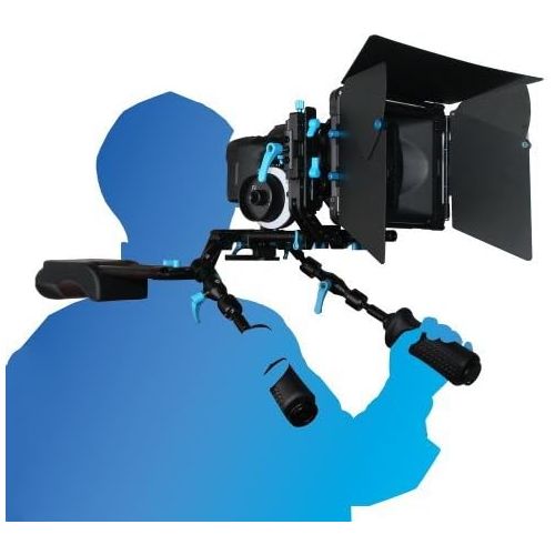  FOTGA DP3000 Adjustable Front Handle Hand Grip Clamp Block for 15mm Rod DSLR Rig, Lockable in The Required Position and 4 Ponits Free to Adjust The Angle