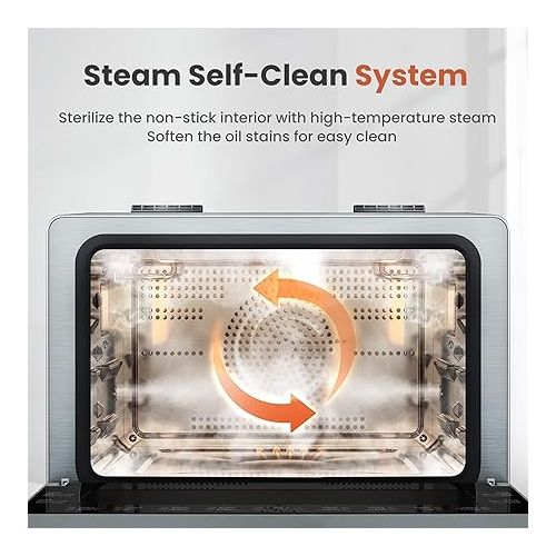  FOTILE ChefCubii 4-in-1 Countertop Convection Steam Oven, Air Fryer, Dehydrator with True Convection Bake, Steam-Bake, Broil, 40 Preset Menu and Steam Self-Clean, 1 CFT