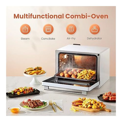  FOTILE ChefCubii 4-in-1 Countertop Convection Steam Oven, Air Fryer, Dehydrator with True Convection Bake, Steam-Bake, Broil, 40 Preset Menu and Steam Self-Clean, 1 CFT