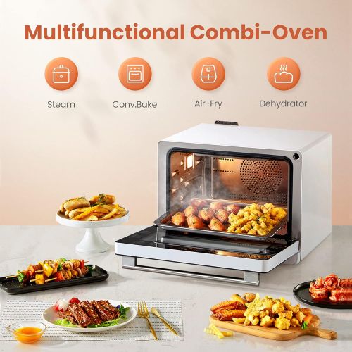  FOTILE Chefcubii 4-in-1 Countertop Convection Steam Combi Oven Air Fryer Food Dehydrator with Precise Temperature Control, 40+ Preset Menu and Steam Self-clean, 1 CFT