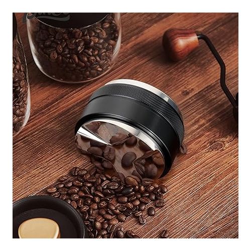  53mm Coffee Distributor & Tamper, Adjustable Depth Espresso Distributor Compatible with 54mm Breville Portafilter, Professional Espresso Dual Head Coffee Leveler, Hand Tampers