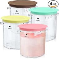 16oz Ice Cream Containers Replacement for Ninja Creami Breeze Pints and Lids - 4 Pack, Compatible with NC100 NC200 NC201 CN205A Series, BPA-Free & Dishwasher Safe